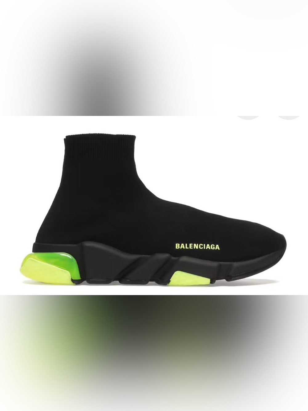Balenciaga Black Sock Runner with Neon Yellow-Green Accents